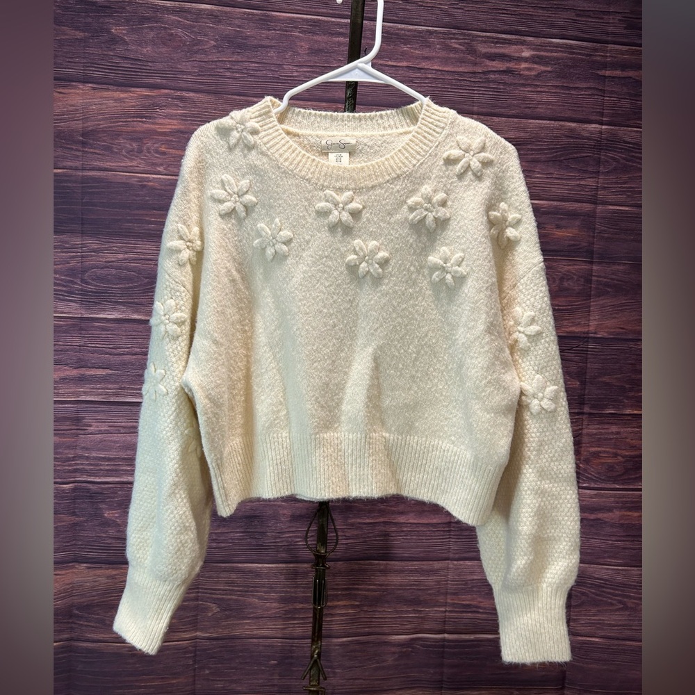 Jessica Simpson Crop Floral Sweater